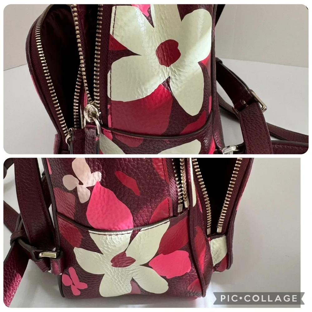 Kate Spade WKRU7023 Jackson Forest Floral Leather Backpack Pink Multi